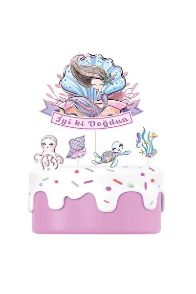 aşkın concept Deniz Kızı Temalı Pasta Süsü Kürdan 5 li