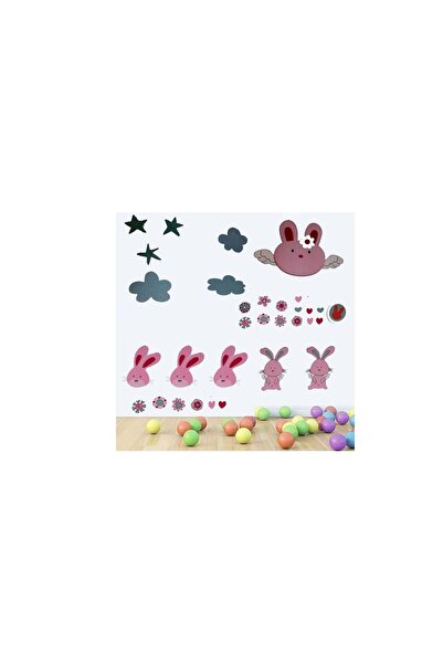 Bosphorus Wall Decoration Sticker Rabbit Patterned PVC 50x70 cm XFG112