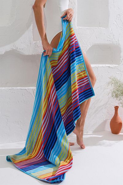 Homelover 100% Cotton Beach Sea Towel Striped Beach 75x150