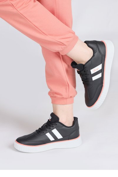 Jump 28146 Black - Salmon Pink Women's Sneaker Casual Sneakers