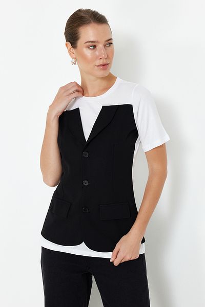 Trendyol Collection Πλεκτή Λευκή Μπλούζα - TWOSS24BZ00547