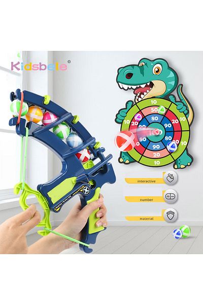 Kidsbele Dinosaur Sticky Ball Bow Target Dartboard Elephant Educational Toy Kids Slingshot Play Arrow Toy ...