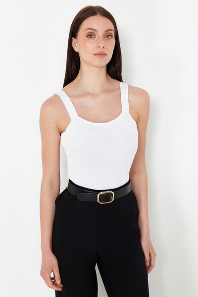 Trendyol Collection Fekete-Ecru Double Pack pántok Basic kötöttáru vékony blúz TWOSS24BZ00621