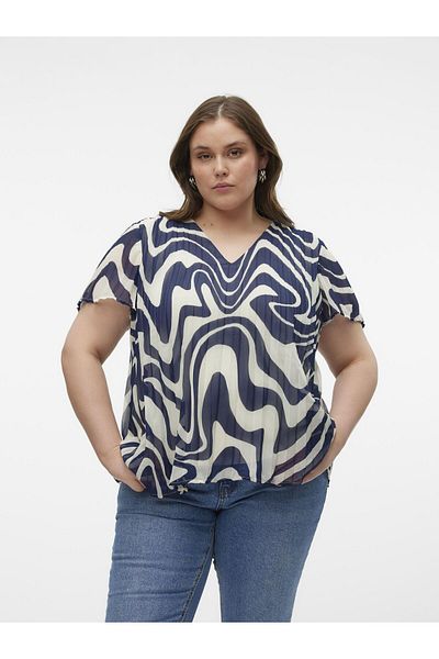 Veromoda Curve VMCKATE S/S V-NYAKÚ FELSŐ WVN BTQ CUR