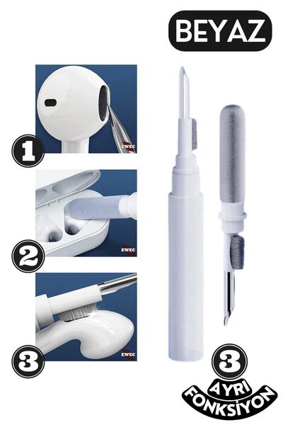 Subzero Bluetooth Ve Kablosuz Kulaklık Temizleme Kalemi Aparatı, 3'ü 1 Arada ...