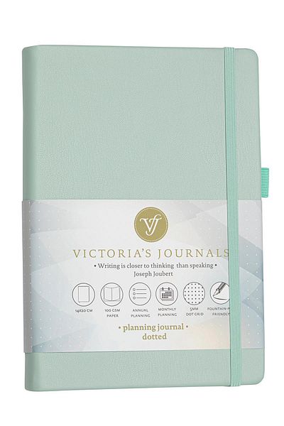 Victoria's Journals Σημειωματάριο με σκληρό εξώφυλλο Planner, 14x20 cm - Mint Green