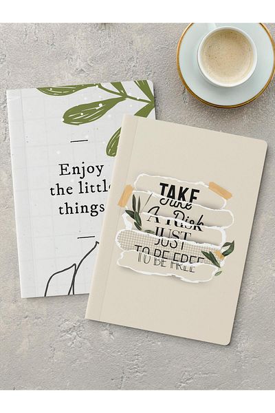 Postifull Unlined Notebook Set, 2 Pieces of Motivational Patterned Notebook, Notepad, Memory Book, 64 Pages