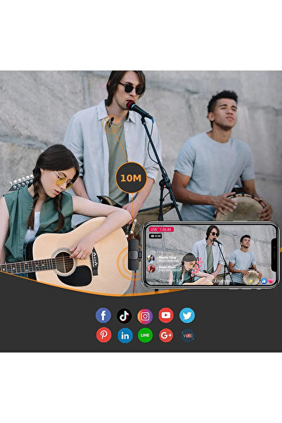 1e1Foto K9 iPhone Girişli Telefon Uyumlu Wireless Youtube Tiktok Yayın Kablosuz Yaka Mikrofonu
