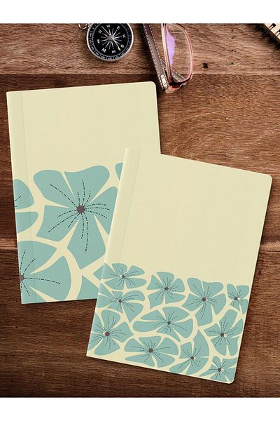 Postifull Set de caiete necăptușite, 2 caiete cu model vintage, blocnotes, caiet de memorie, 64 de coli dimensiune medie