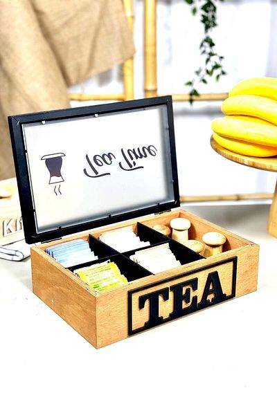 SepetçiBaba Novela - 6 Compartment Wooden Glass Tea Box - BZM
