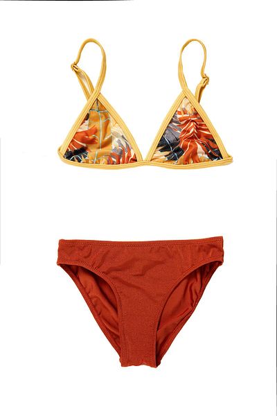 Argento Patterned Children's Triangle Bikini Set