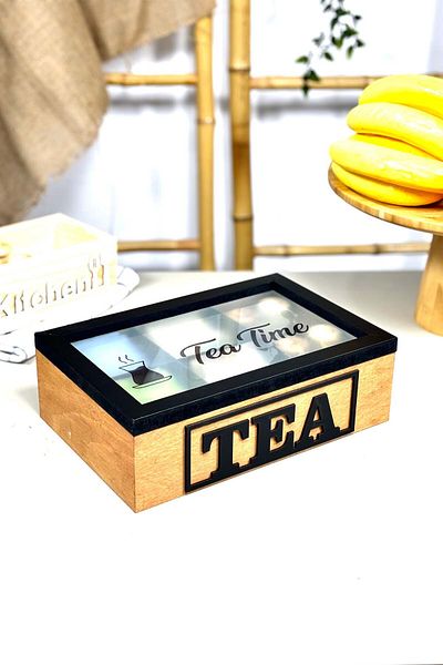 SepetçiBaba Novela - 6 Compartment Wooden Glass Tea Box - BZM