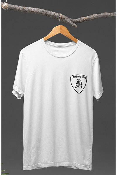 Fuddy Moda Tricou imprimat la spate Lamborghini Aventador unisex, tricou imprimat cu temă de curse de mașini de curse