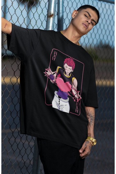 Fuddy Moda Oversize Hisoka Printed T-shirt, Unisex Anime Printed T-shirt