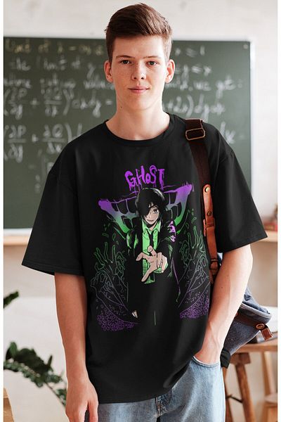 Fuddy Moda Tricou cu imprimeu Oversize Chainsaw Man Himeno, Tricou unisex cu imprimeu Anime