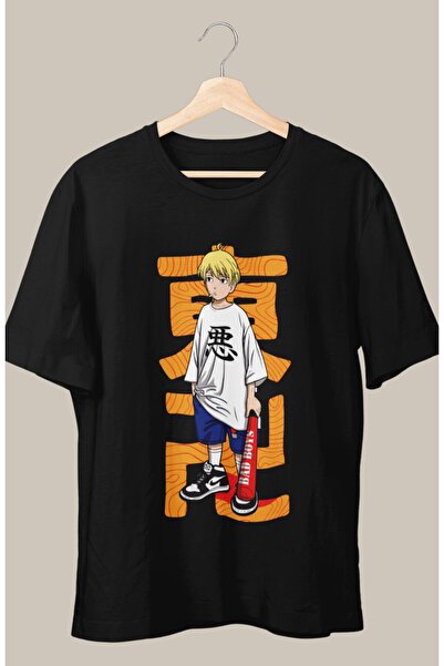 Fuddy Moda Oversize kroj Tokyo Revengers Mikey Štampano T-shirt , unisex anim...
