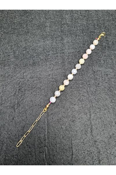 Yüksel Boncuk Morganite Stone Women's Natural Stone Bracelet