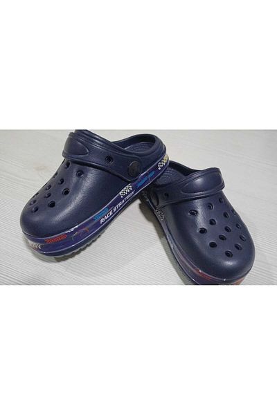 Akınal Bella Navy Blue Colored New Season Boys' Summer Slippers - Car Patterned