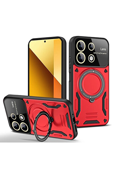 m.tk moveteck Xiaomi Redmi Note 13 Kılıf Magsafe Dönebilen Halkalı Standlı Ka...