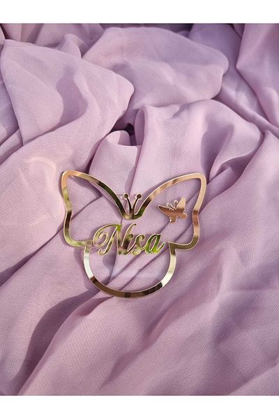 Destina Tasarım Butterfly Model Plexiglass Door Ornament 30 cm /Newborn Baby Door Ornament