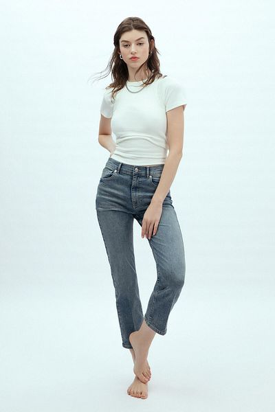 Manuka PANTALON DENIM BOOTCUT FIT ALBASTRU