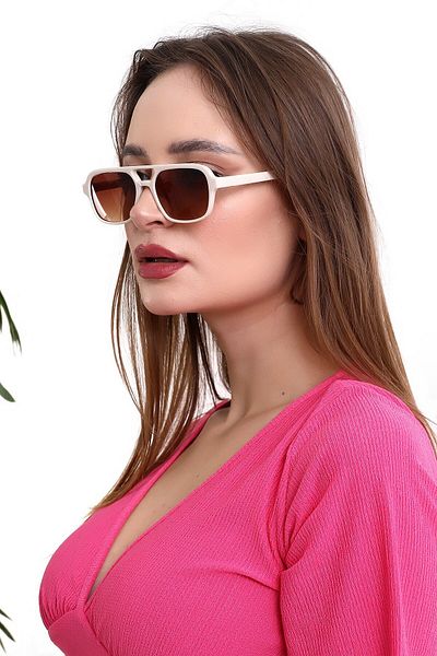 MACERATİ Cream Bone Sunglasses