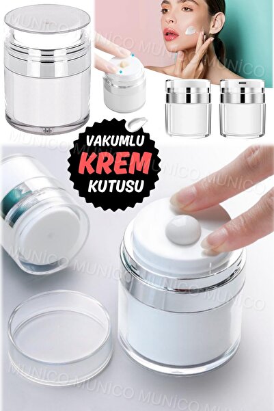 Munico Akrilik Havasız Pompa Kavanoz Boş Akrilik Krem Şişesi Doldurulabilir K...