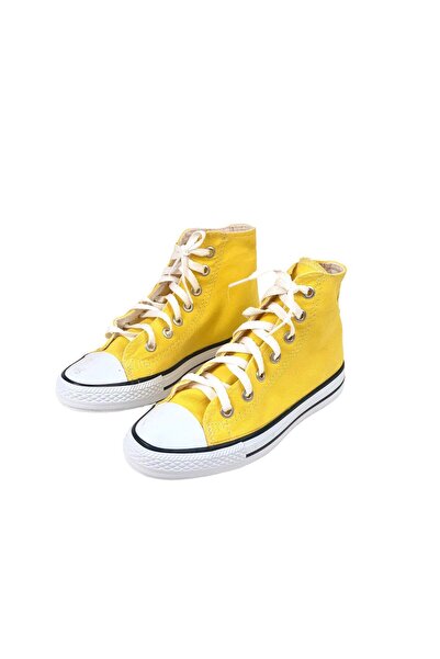 bescobel Unısex Sarı Keten Spor Günlük Ayakkabı