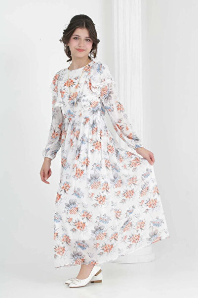 Wild Flower Дълга шифонена рокля с флорални шарки и дълга шифонена рокля за м...