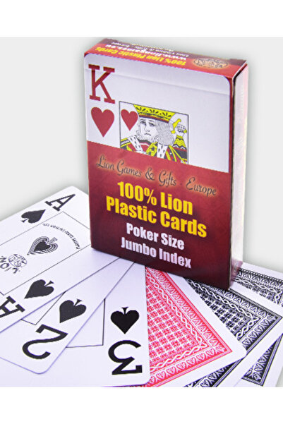 Lion Plastic Texas Holdem Game Card-red Deck