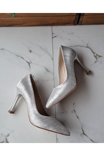 Pretty 9246 Women's Silvery 6 cm Goblet Heel Stiletto