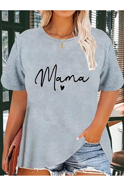 WOODROFFE تي شيرت نسائي كاجوال كبير الحجم مطبوع عليه الأم/الطعام/الأم