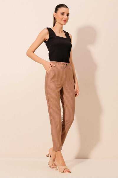 Genel Markalar Beli Lastikli Bağcıklı Pantolon