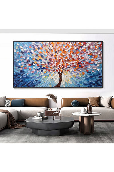 Z Concept Yağlı Boya Dokulu Ağaç Tablo