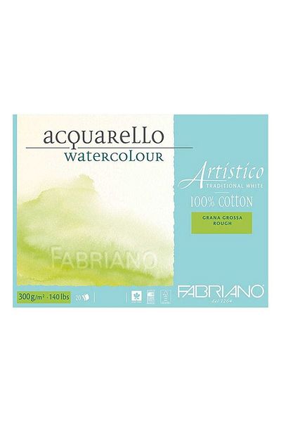 Fabriano Artistico Traditional White Watercolor Block 300 gr31x41 cm20 ypRough with Rough Green