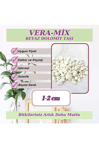 MF Botanik Beyaz Dolomit Taşı 1-2 CM 1 KİLOGRAM