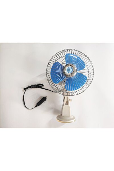Temiz Pazar Oto Vantilatör Çap 18 Cm Vantuzlu Döner Başlıklı 12v Araç Içi Fan