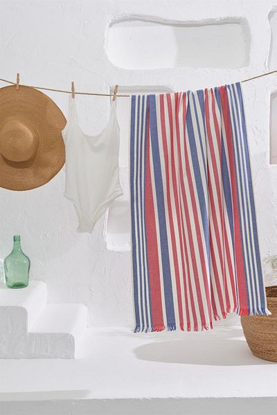 Homelover Πετσέτα θαλάσσης 100% βαμβακερή Peshtemal Tassel Detail 90x160