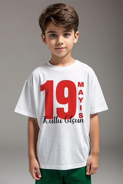 MYADA Tricou supradimensionat cu imprimeu personalizat, cu tematică de 19 mai fericit