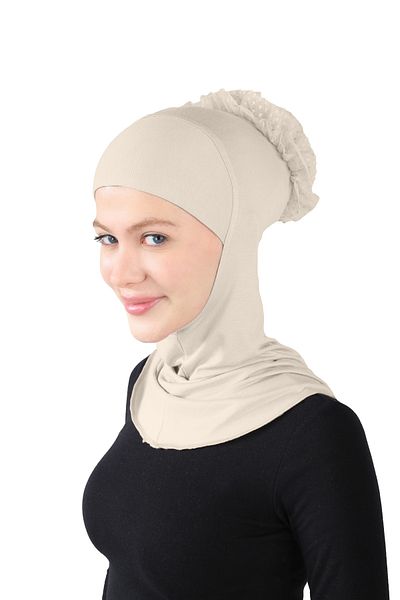 Ecardin Large Laced Mace Viscose Hijab - Light Beige St 124