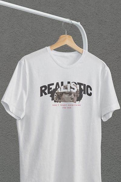 MYADA Tricou oversize imprimat cu sculptură scrisă realist