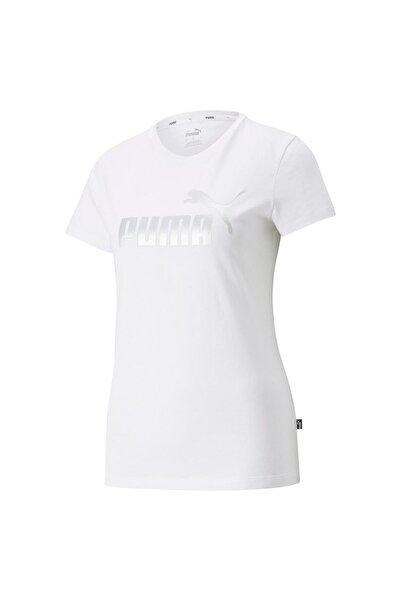 Puma ESS+ Metallic Logo Kadın Beyaz Tişört 848303 02