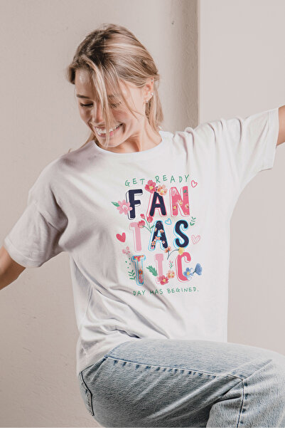 MYADA Fantastic Written Flower Detailed Oversize εμπριμέ μπλουζάκι