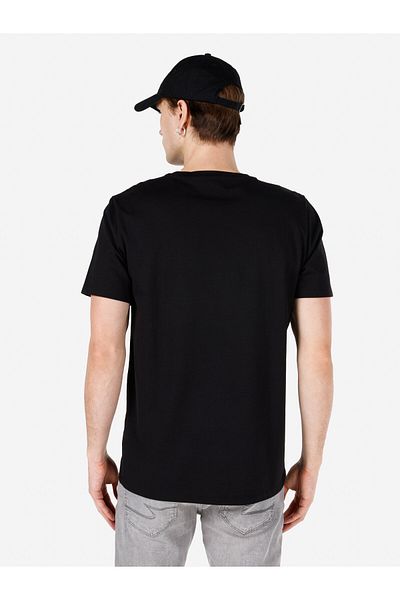 Colin's Regular Fit Crew Neck Printed Black Men's Short Sleeve T-Shirt Cl 1066631
