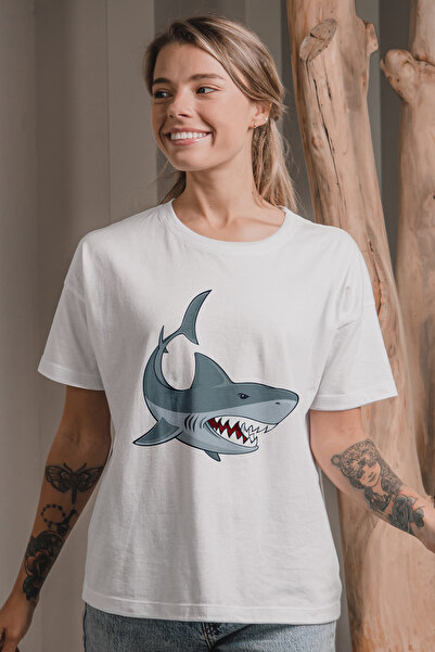 MYADA Tricou oversize imprimat cu model rechin