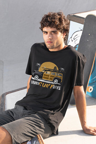 MYADA Tricou supradimensionat cu imprimeu Lovely Surf Days