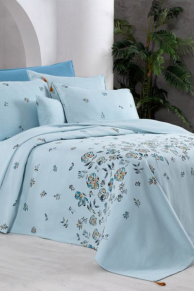 Sarev Set Saira Blue Pique simplu - 100% bumbac