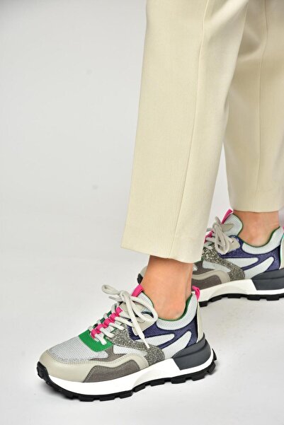 Fox Shoes S312214109 Gray Thick Sole Sneakers Sneakers