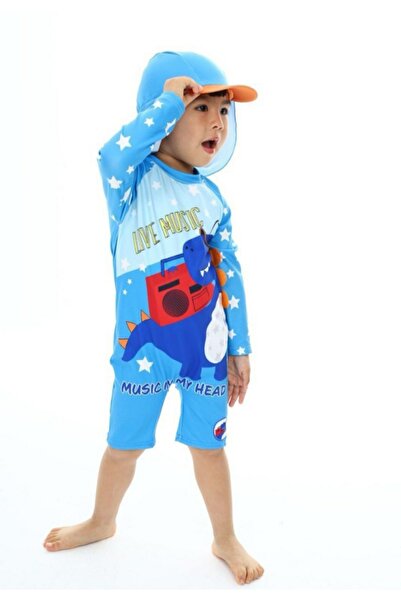 PINAR KİDS DİNO ŞAPKALI TULUM MAYO