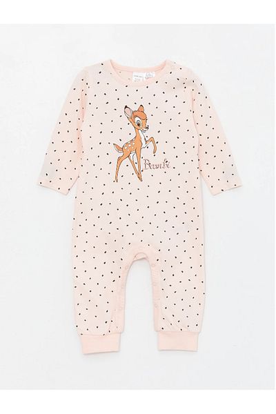 LC Waikiki LCW baby Crew Neck Long Sleeve Printed Baby Girl Jumpsuit 2-Piece
